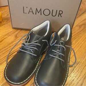 L'AMOUR boys Black Leather Shoes